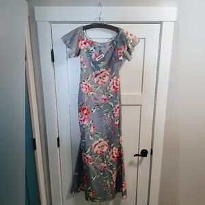 City goddess floral print long dress